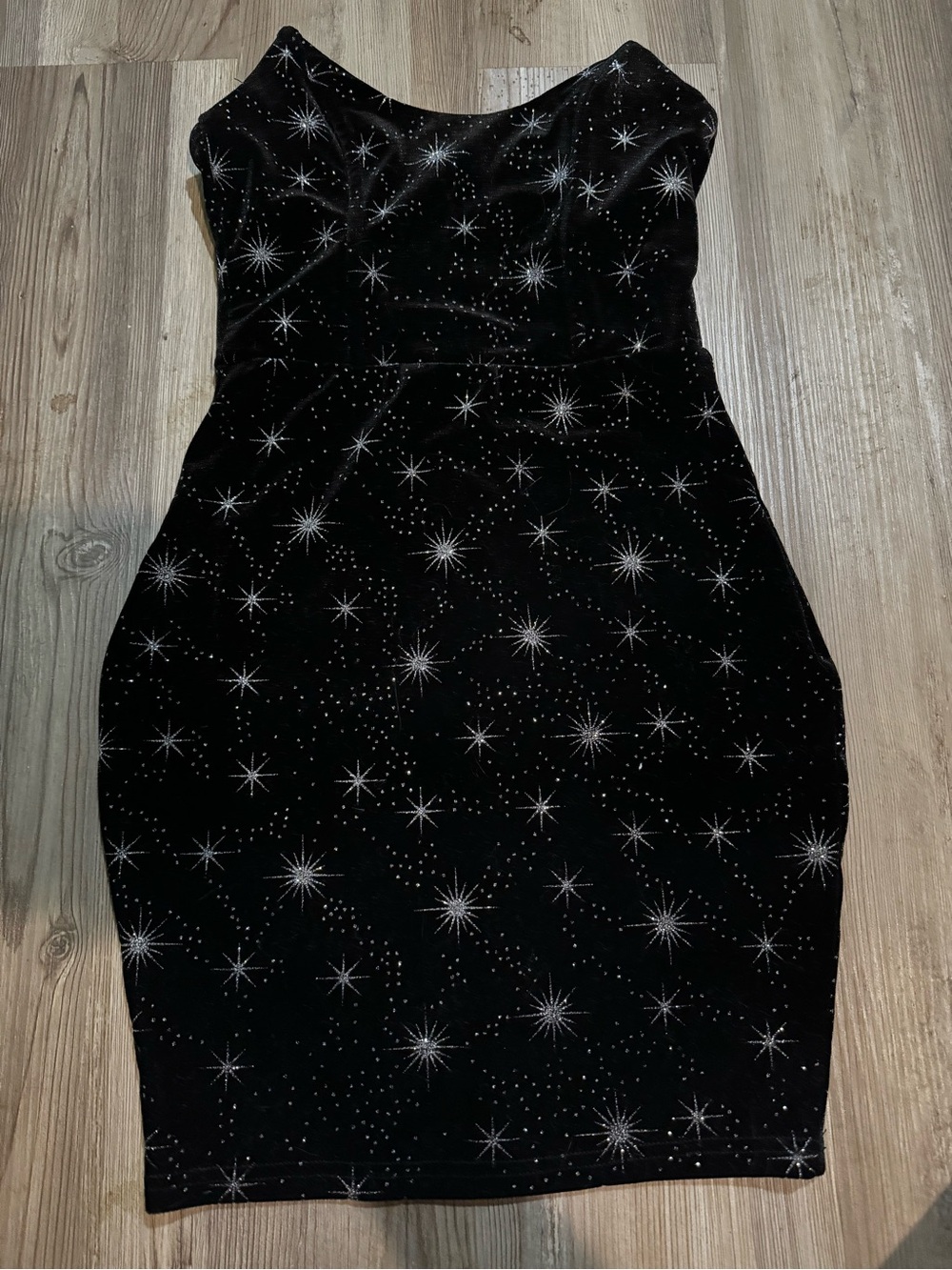 superdown Black Starburst Velvet Mini Dress